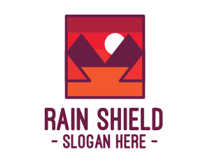 Red Desert Mountain logo design