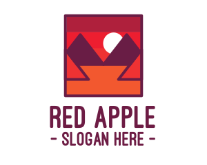 Red - Red Desert Mountain logo design
