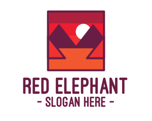 Red Desert Mountain logo design