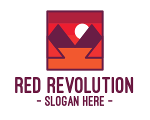 Red Desert Mountain logo design