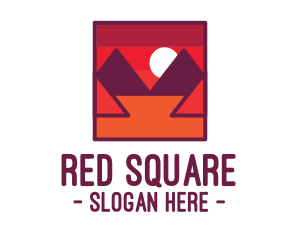 Red Desert Mountain logo design