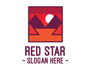 Red Desert Mountain logo design