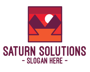 Red Desert Mountain logo design