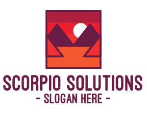 Red Desert Mountain logo design