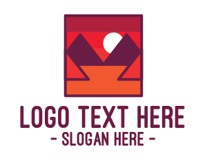 View - Red Desert Mountain logo design