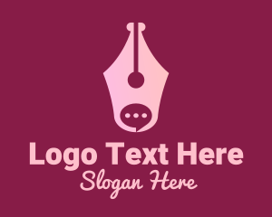 Writer - Pen Chat Bubble logo design