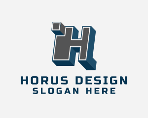 3D Graffiti Letter H logo design