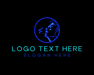 Lady - Adult Woman Smoking logo design