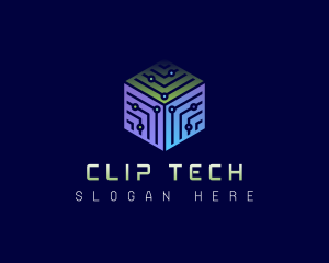 Tech Cube Circuit logo design