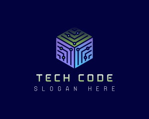 Tech Cube Circuit logo design