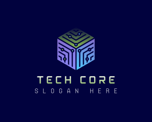 Tech Cube Circuit logo design