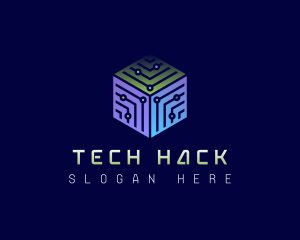 Tech Cube Circuit logo design