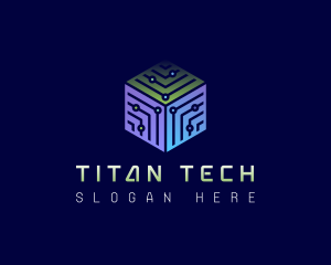 Tech Cube Circuit logo design