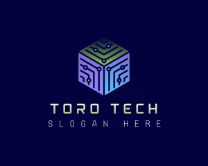 Tech Cube Circuit logo design