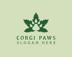 Paw Marijuana Hemp logo design