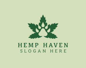 Hemp - Paw Marijuana Hemp logo design