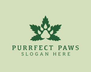 Paw Marijuana Hemp logo design