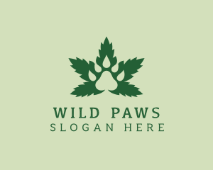 Paw Marijuana Hemp logo design