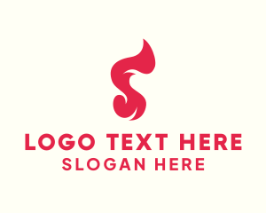 Burning - Red Flame Letter S logo design