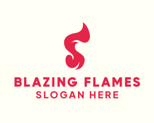 Inferno - Red Flame Letter S logo design