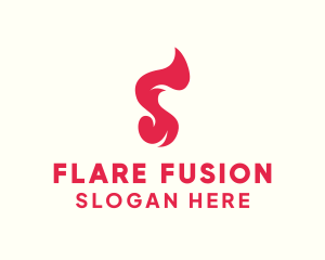 Flare - Red Flame Letter S logo design