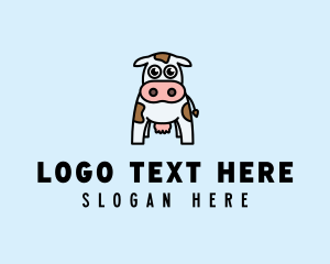 Cute Cow Dairy logo design