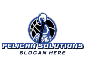 Pelican Basketball Sports logo design