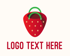 Fruit Market - Cute Strawberry Bag logo design