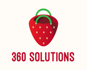 Cute Strawberry Bag  logo design