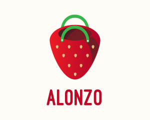 Cute Strawberry Bag  logo design