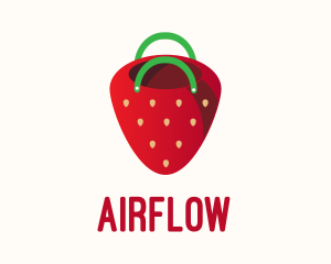 Cute Strawberry Bag  logo design