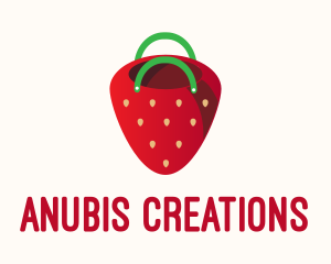 Cute Strawberry Bag  logo design