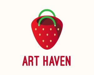 Cute Strawberry Bag  logo design