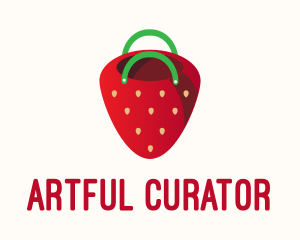 Cute Strawberry Bag  logo design