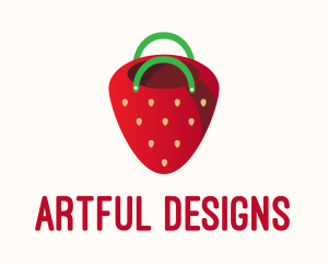 Cute Strawberry Bag  logo design