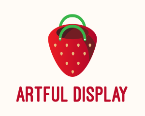 Cute Strawberry Bag  logo design