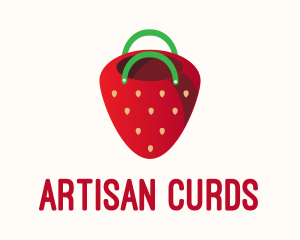 Cute Strawberry Bag  logo design