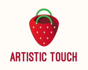 Cute Strawberry Bag  logo design