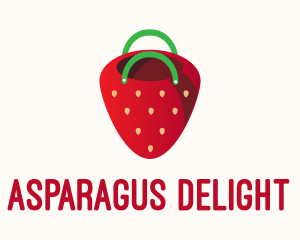 Cute Strawberry Bag  logo design