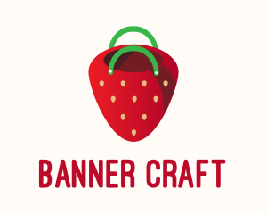 Cute Strawberry Bag  logo design