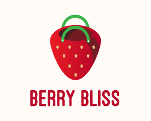 Cute Strawberry Bag  logo design