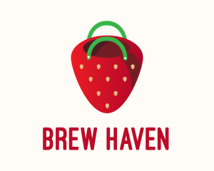 Cute Strawberry Bag  logo design