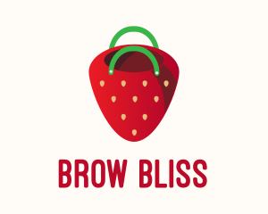 Cute Strawberry Bag  logo design