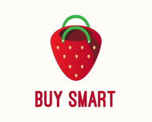 Cute Strawberry Bag  logo design