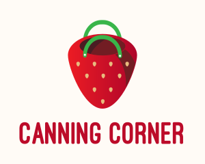 Cute Strawberry Bag  logo design