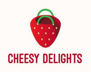 Cute Strawberry Bag  logo design