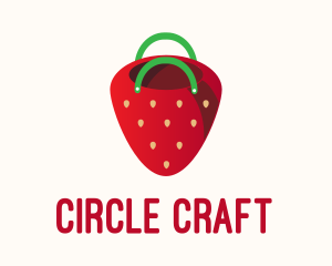 Cute Strawberry Bag  logo design