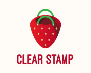 Cute Strawberry Bag  logo design