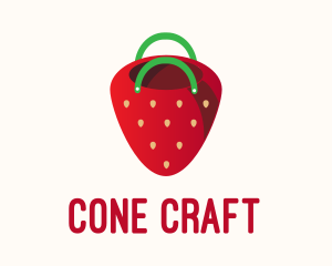 Cute Strawberry Bag  logo design