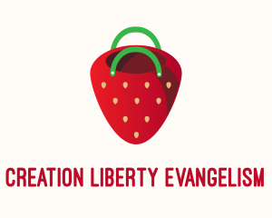 Cute Strawberry Bag  logo design